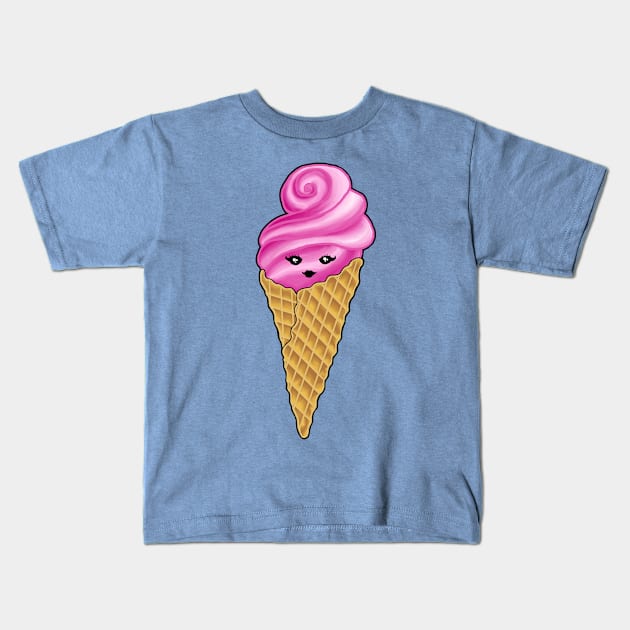 Miss Strawberry Cone Kids T-Shirt by TheBlueNinja